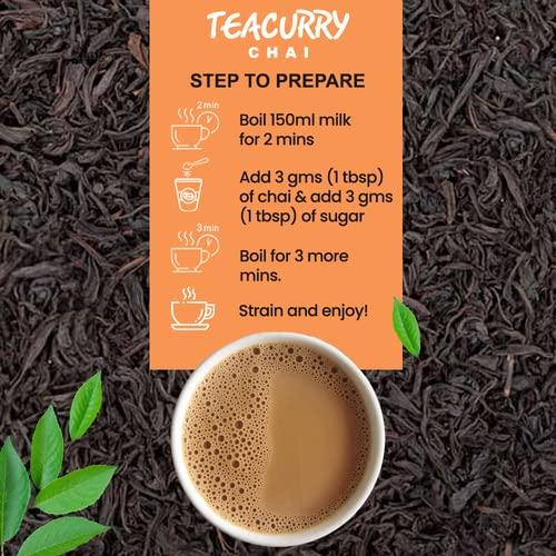 TEACURRY TEACURRY Bombay Masala Chai (200 Grams, 100 Cups) - Mumbai Spiced Tea for Digestion and Immunity - 100% Natural Flavoured Tea with Real Spices | Refreshing & Tasteful Bombay Masala Flavor Chai Tea