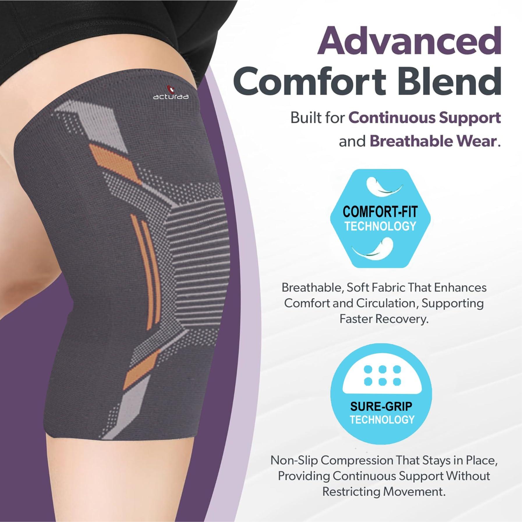 acturaa acturaa Nylon Xxxl Knee Cap For Women & Men|Xxxl Knee Support|3Xl Knee Cap |Knee Cap For Obese Women & Men|Xxxl Knee Band-1 Piece