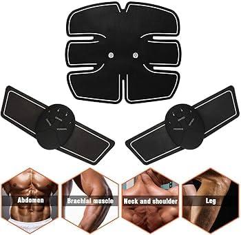 V R ENTERPRISE V R ENTERPRISE Wireless Abdominal & Muscle Exerciser | 6 Pack Abs Simulator with Rechargeable Battery | EMS Body Massager & Abs Trainer for Men & Women Black