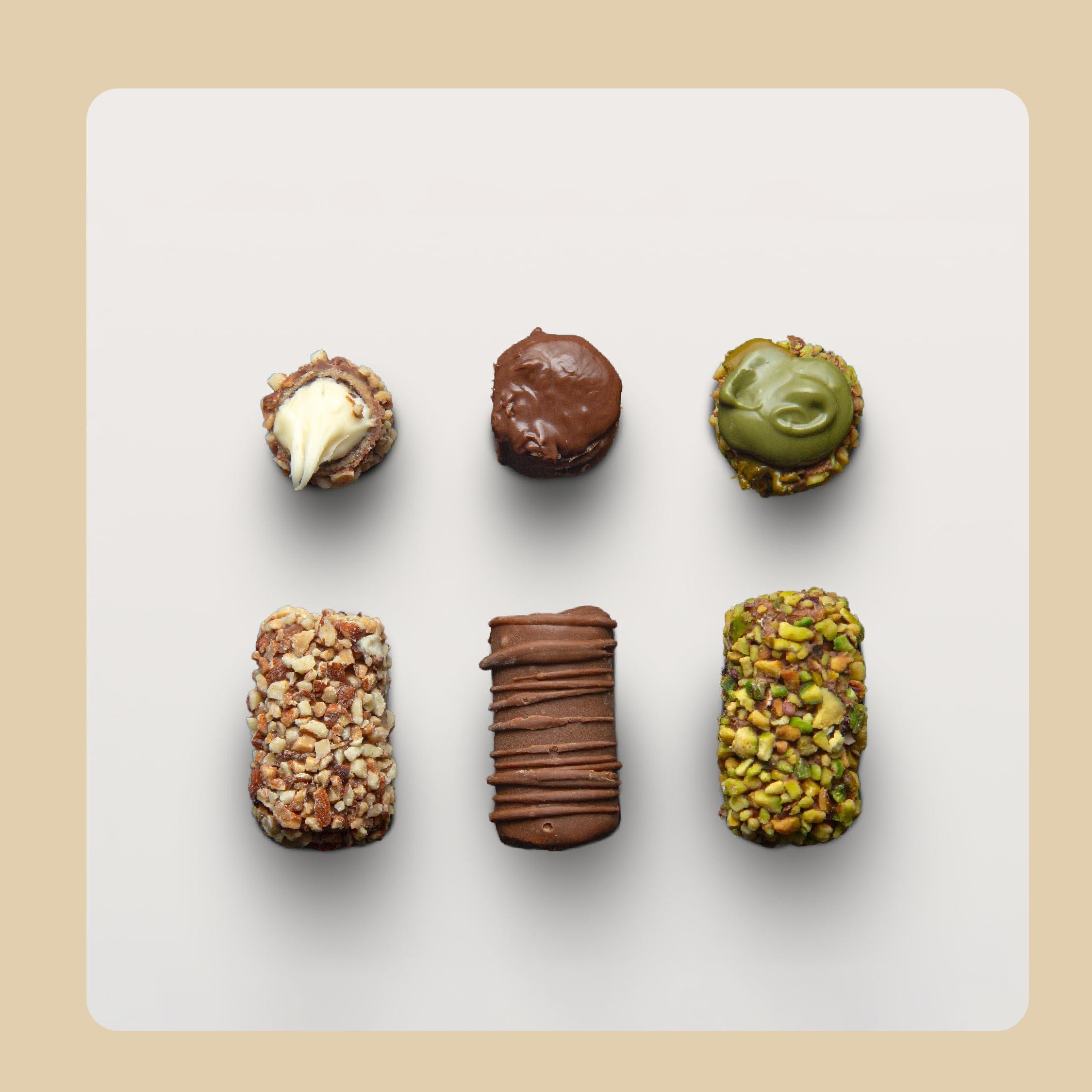 BARQUILLO Barquillo Assorted Premium Chocolate Tin Pack - 10 Pcs (200 gm) | Roasted Almonds, Hazelnut and Pistachio imported | Dubai couverture taste | Raksha bandhan Gift Celebration Independence special