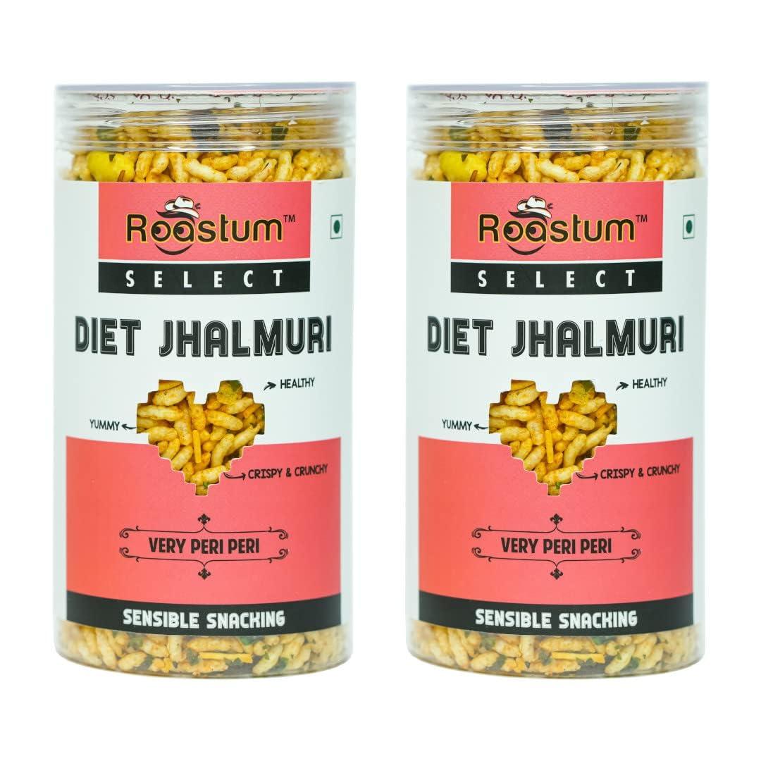Roastum ROASTUM Select Diet Jhalmuri Healthy Snacks | Gluten Free - Puffed Rice | Diet Namkeen (Pack of 2, 300GM)