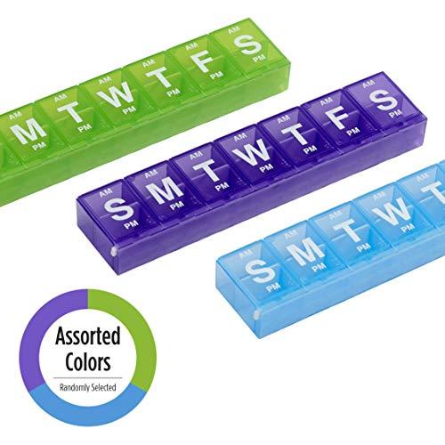 EZY DOSE 7-day AM/PM Locking Pill Reminder - 3XL,colors may vary