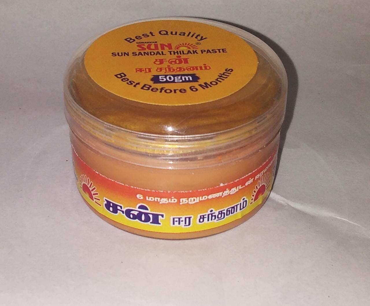 Gorakkar Poojas Pvt Ltd Sun Natural Scented Sacred Chandan/Sandal Forehead Tilak/Pooja Liquid Paste for Spiritual/Holy - (50 Grams)