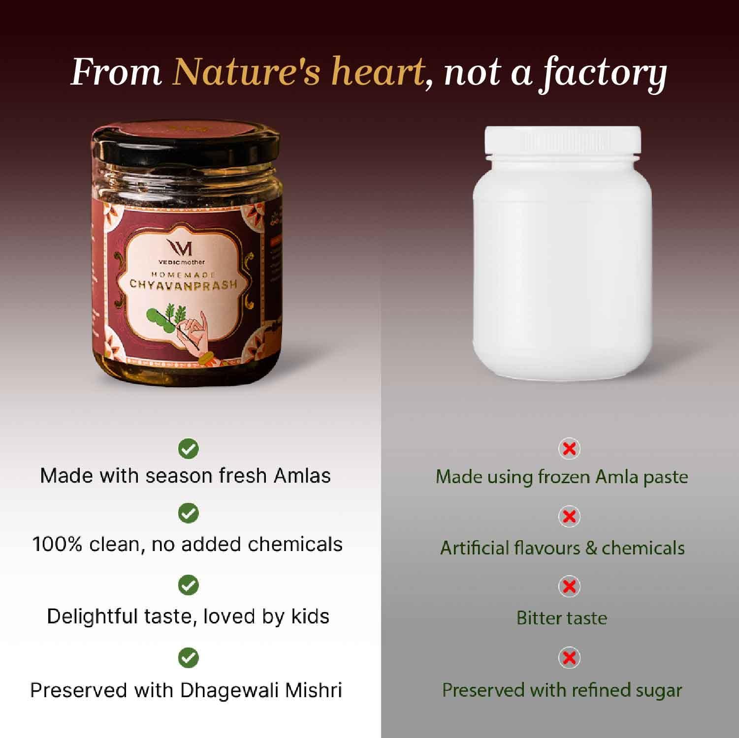 Vedic mother Vedic Mother Homemade Chyawanprash 300GM | 2X Immunity Booster with Zinc Vitamin C, Pure Cow Ghee | Helps Build Strength and Stamina | Made With Hand Picked Ayurvedic Herbs Without Additives