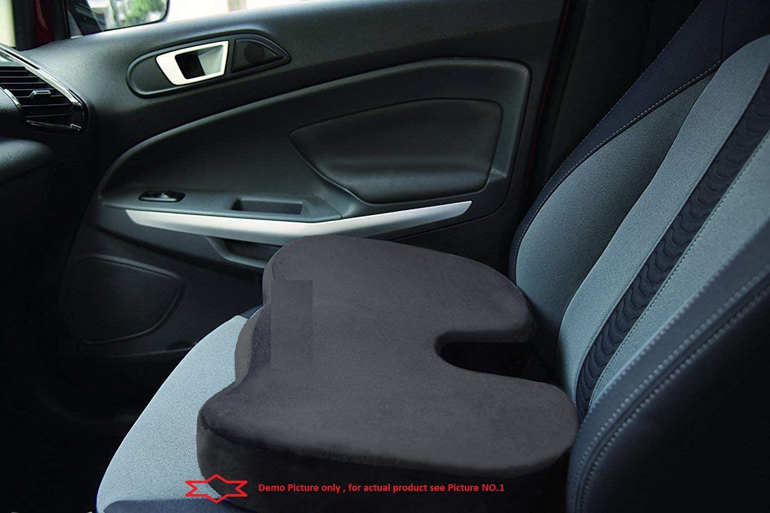 Multiple See Warranty Card ORTHO BUY Car Seat Cushion for Office Chair, Desk and Wheelchair Orthopedic Pu Foam Coccyx Cushion for Tailbone, Sciatica, Back Pain Relief, Washable Cover