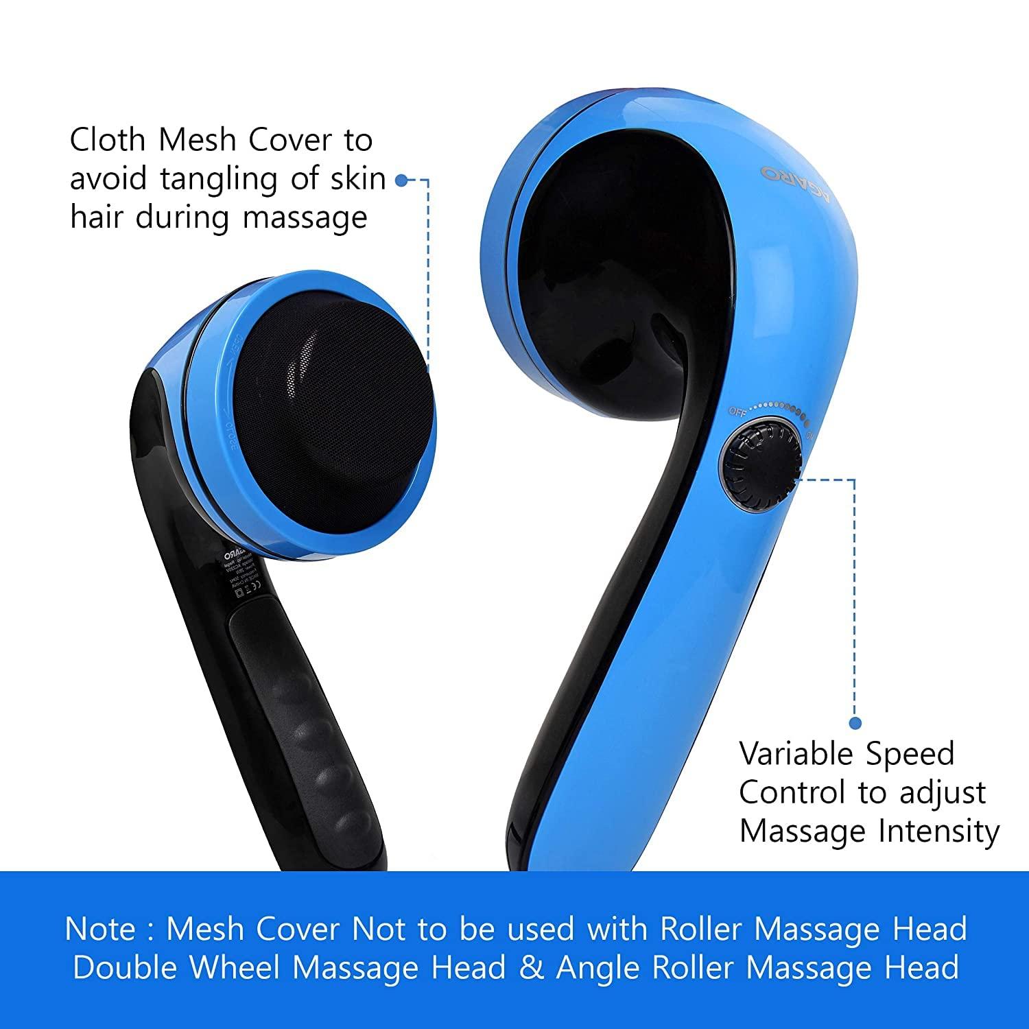 AGARO AGARO REGAL Electric Handheld Full Body Massager with 8 Massage Heads and Variable Speed Settings for Pain Relief and Relaxation, Back, Leg & Foot.