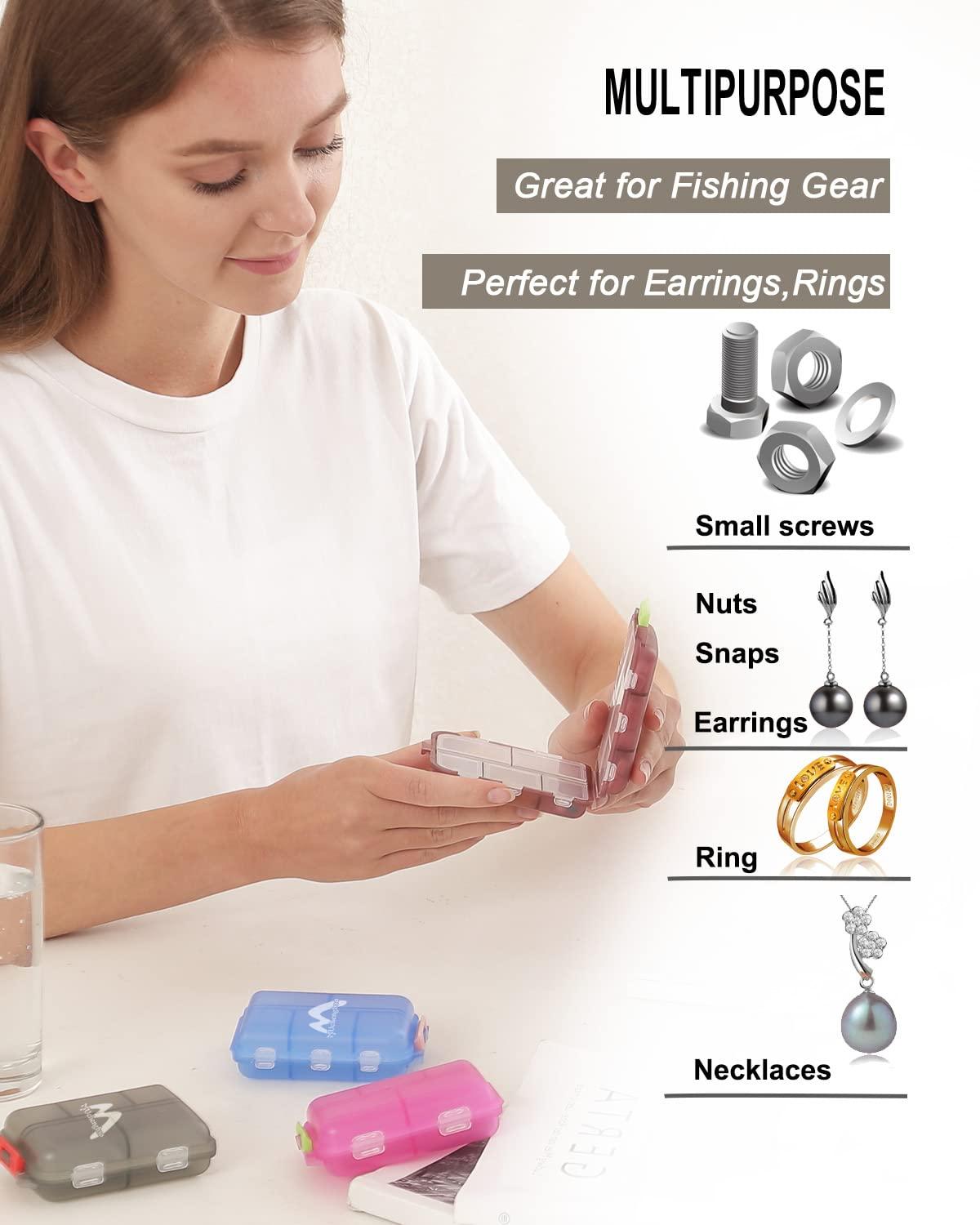 M MUCHENGBAO 4 Pack Pill Case Portable Small Weekly Travel Pill Organizer Portable Pocket Pill Box Dispenser for Purse Vitamin Fish Oil Compartments Container Medicine Box by Muchengbao