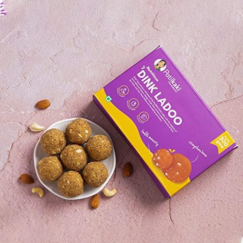 PATIL KAKI PATIL KAKI Handmade Dink Ladoo|Dry Fruits|Jaggery|Pure Desi Ghee|No Preservatives|No Added Sugar|Gond Ladoo|Organic|Post Delivery|300Gram|12 Ladoos