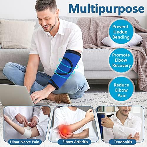 Zelen Elbow Brace Immobilizer Elbow Splint Arm Ulnar Nerve Brace Support Cubital Tunnel Fracture Elbow Braces Medical Stabilizer for Men Womens Youth Large Pm Night Time Sleeping Immobilizing Equipment (L)