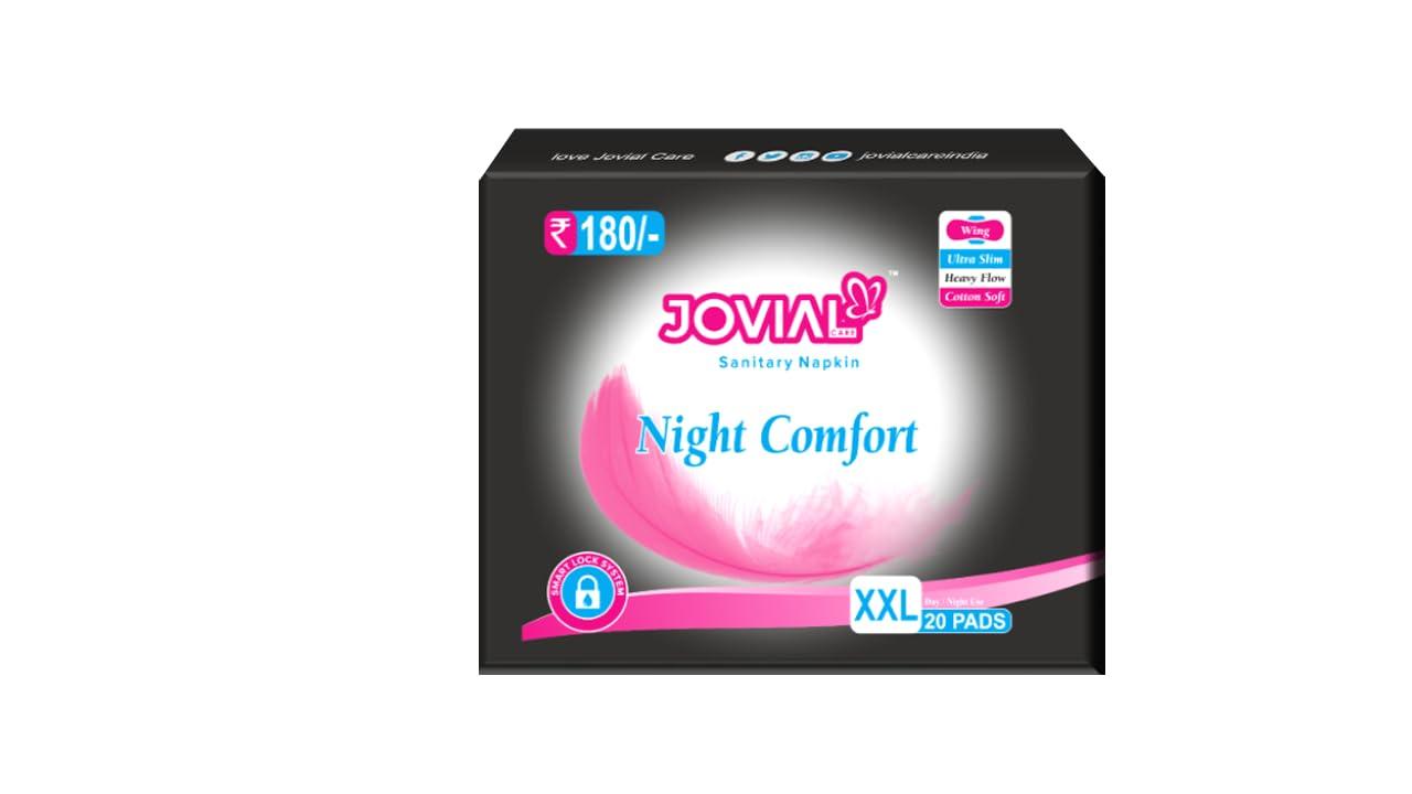 JOVIAL CARE JOVIAL CARE Night Comfort 2XL 20 Pads Pack (20x 2=40 Pads) Sanitary Pad (Pack of 2)