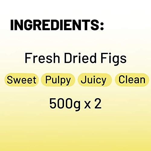 Let's Gonuts Real Wealth For Your Health Anjir Dry Figs 1kg Anjeer Raw ( Dry Fruit Afghani Anjira Anjura ) ( 2 Packs of Each 500g )