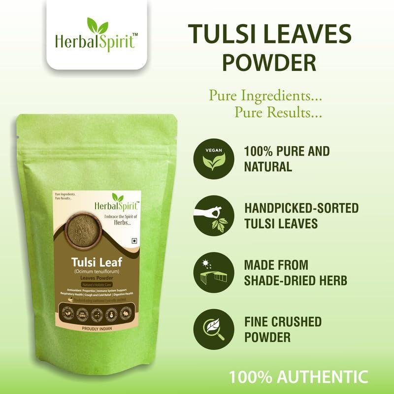 HerbalSpirit Herbal Spirit Tulsi Powder for Drinking, 900gm | Tulsi Powder for Eating | Tulsi Powder Organic for Eating | Tulsi Powder for Tea | Tulsi Leaves Powder | Thulasi Powder | Tulsi Powder Organic |