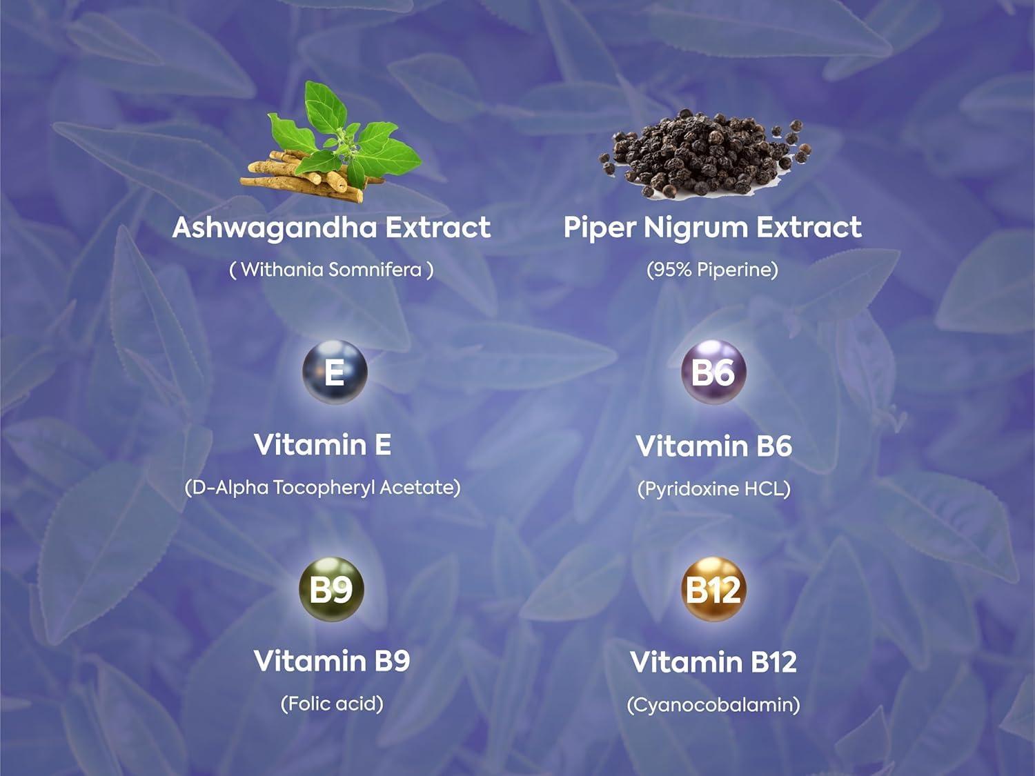 Bliss Welness Bliss Welness Pure Ashwagandha 1000mg + Multivitamins | Strength Vitality Stress Relief | General Wellness Rejuvenates Mind & Body Anti Anxiety Health Supplement - 60 Vegetarian Tablets