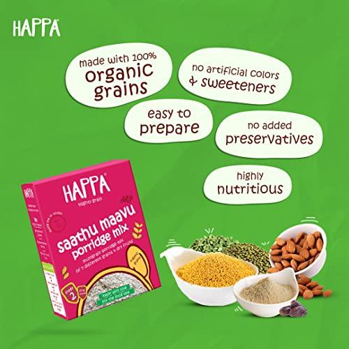 HAPPA Happa Organic Baby Food Sathu Maavu | 100% Natural Multi-Grain Millets and Cereals Porridge Mix Khichdi| Instant Health Food | No Added Salt, Sugar or Milk | No preservatives | 200gm