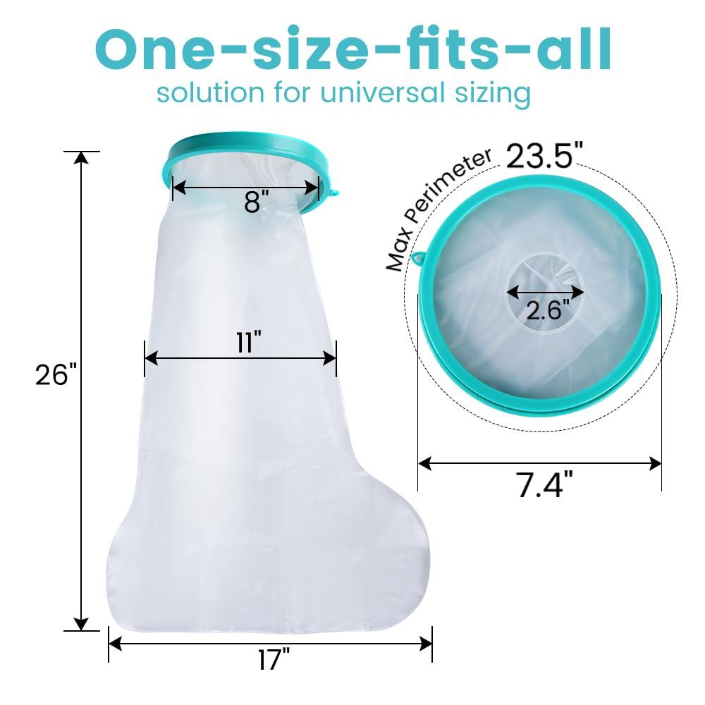 CIVJET CIVJET Waterproof Cast Covers for Shower Leg, Extra Large Watertight Foot Protector Cover, Broken Foot, after surgery, knee scooter, Reusable, Easy to Use Protect Legs in Bath for Man,Woman