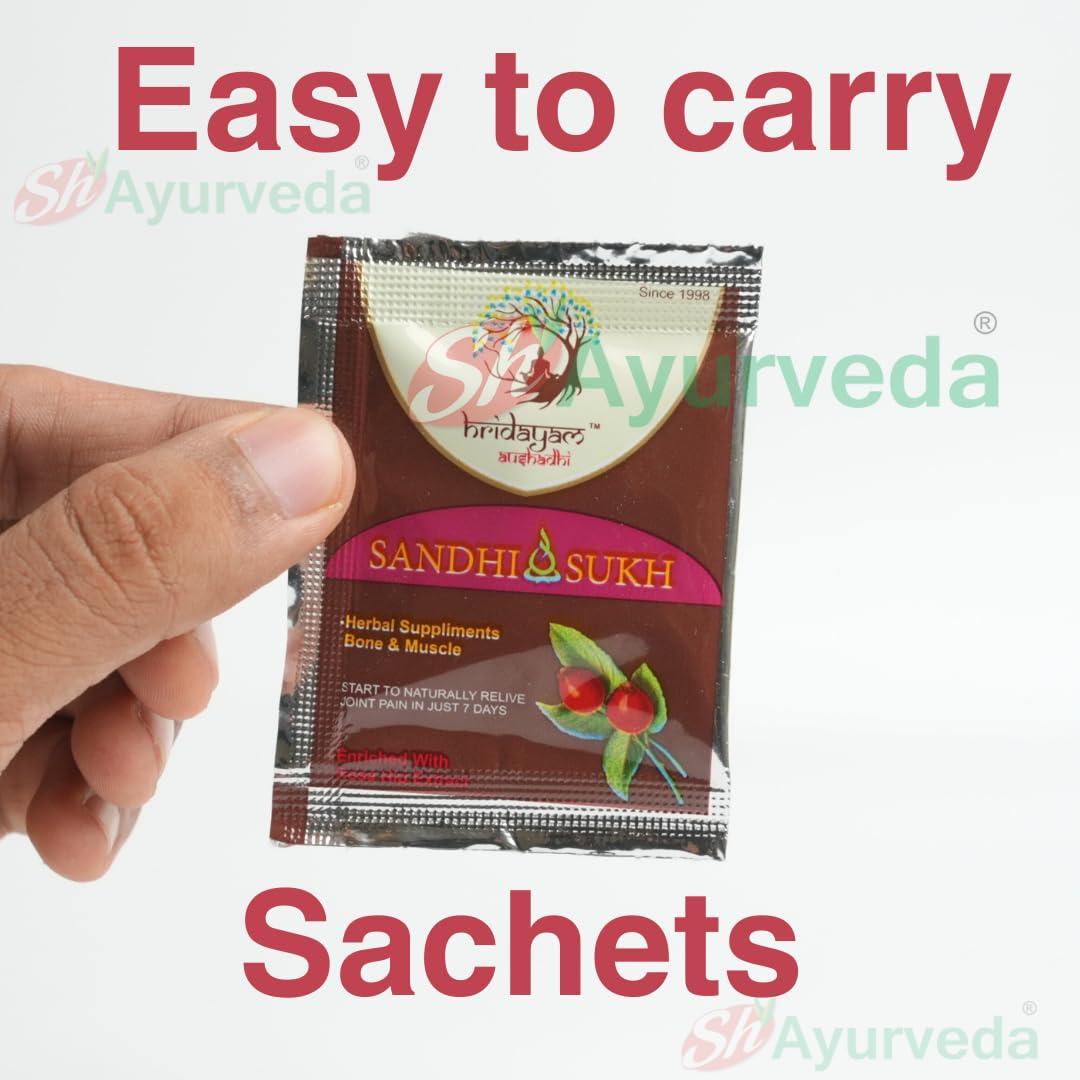 SWAMI HERBAL AYURVEDA Sandhi Sukh Powder by Hridayam Ayurveda | Original by Ayurveda | 4gm Pouch Packing | for Joint Pain and Arthritis (Pack of 70)