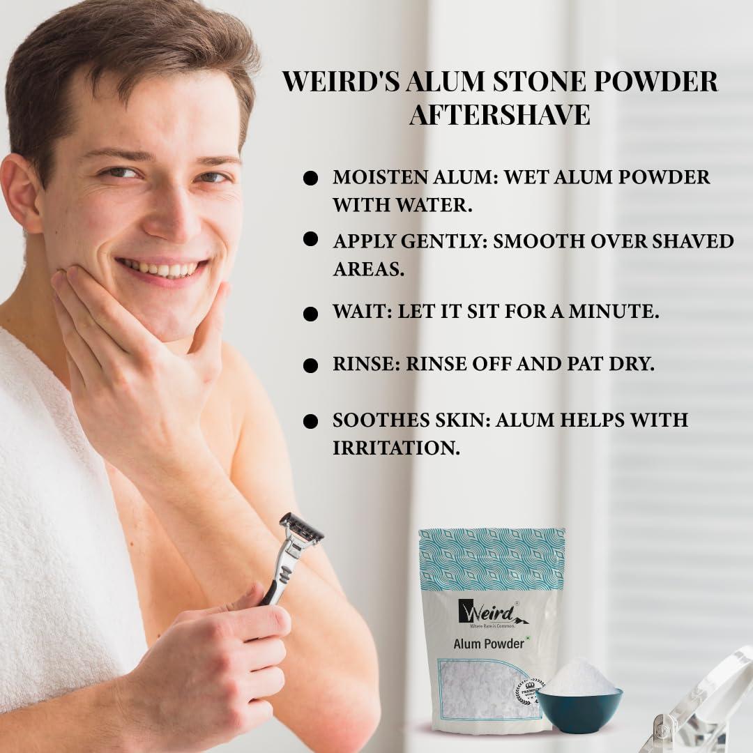 WEIRD Weird Alum Stone Powder 100 GM | Fitkari | Phitkari | Canker Sores | Skin Tightening | Flower | Crystals | Aftershave | Water Purification | Facial Hair Removal