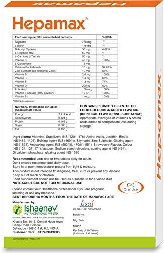 Hepamax Hepamax High Strength Natural Silymarin (Milk Thistle), Liver Detox - Healthy Liver Formula for Men and Women (30 Tablets)