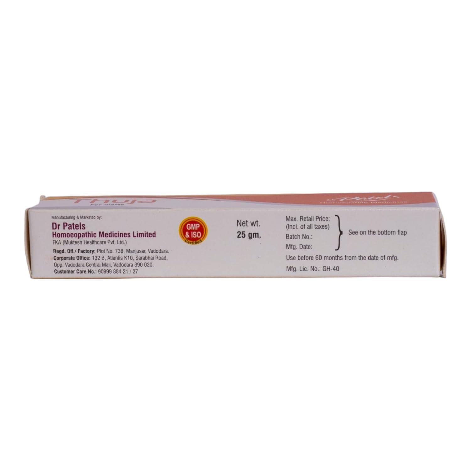 DR PATELS HOMEOPATHIC MEDICINES DR PATELS HOMEOPATHIC MEDICINES Wart X Tablet & Thuja Ointment Combo|Removal Of All Types Of Warts, Corns, Callosities|Polypi & Tubercles-Combo