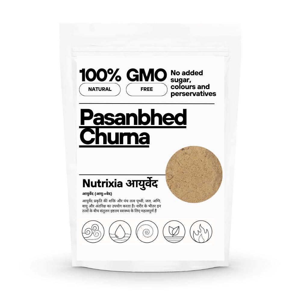 Nutrixia Pashanbhed Lakdi Powder Churna-Pashan Bhed (Patharchatta) Root-Pakhanved Jadd-Bergenia Ligulata