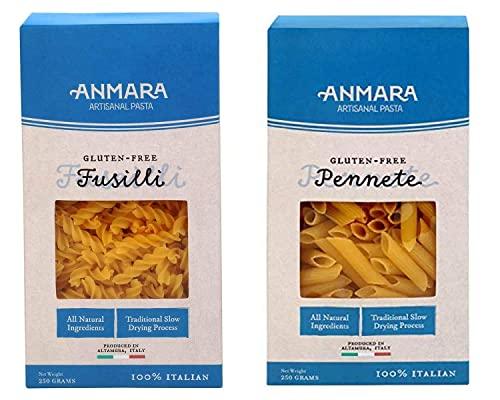Anmara Anmara Artisanal Pasta, Combo Pack of Gluten Free Fusilli 250g and Pennete 250g Pack of 2