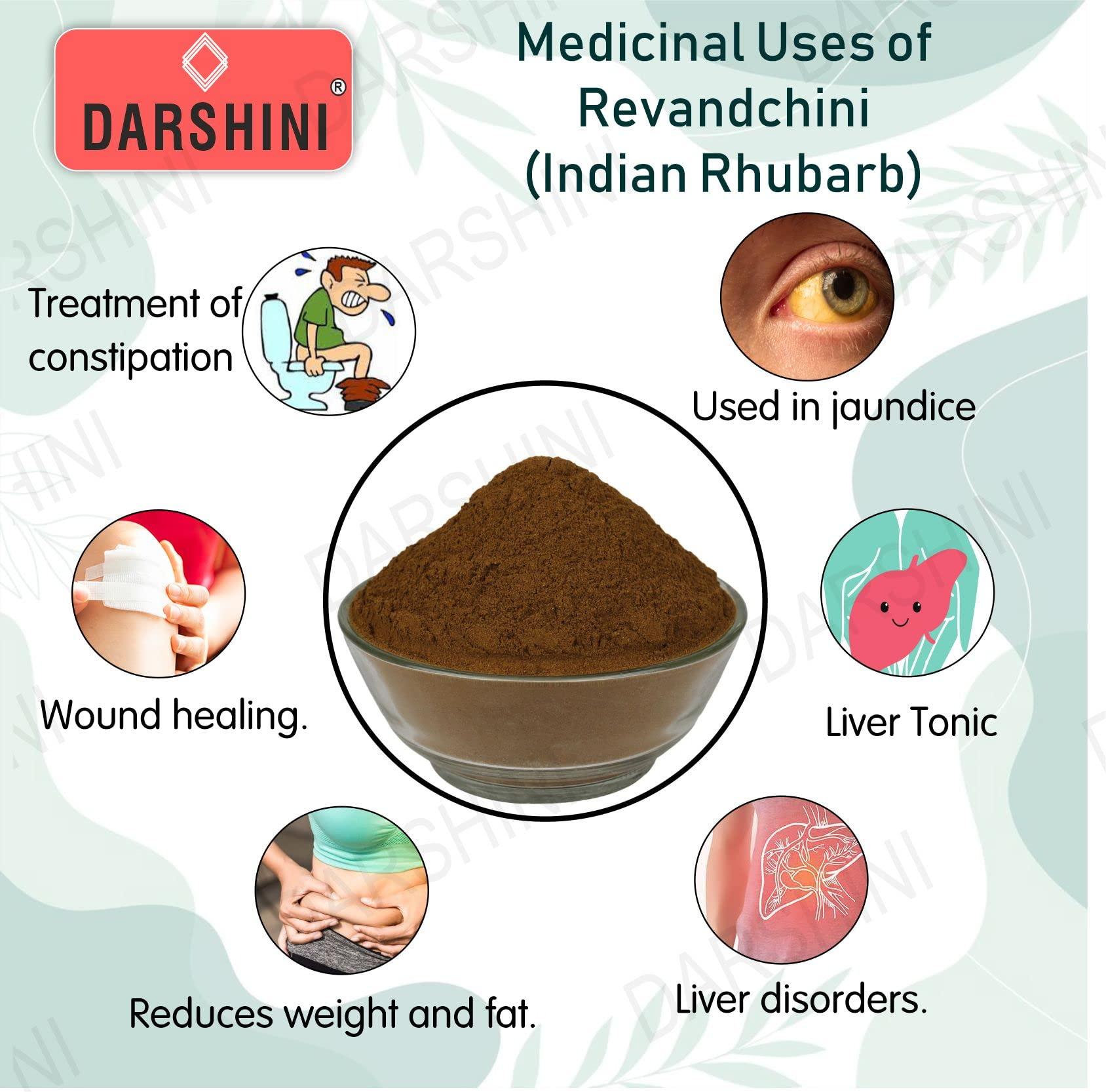 DARSHINI Darshini Revandchini Powder | Revan Chini | Revat Chini | Rheum Emodi | Indian Rhubarb , 200g