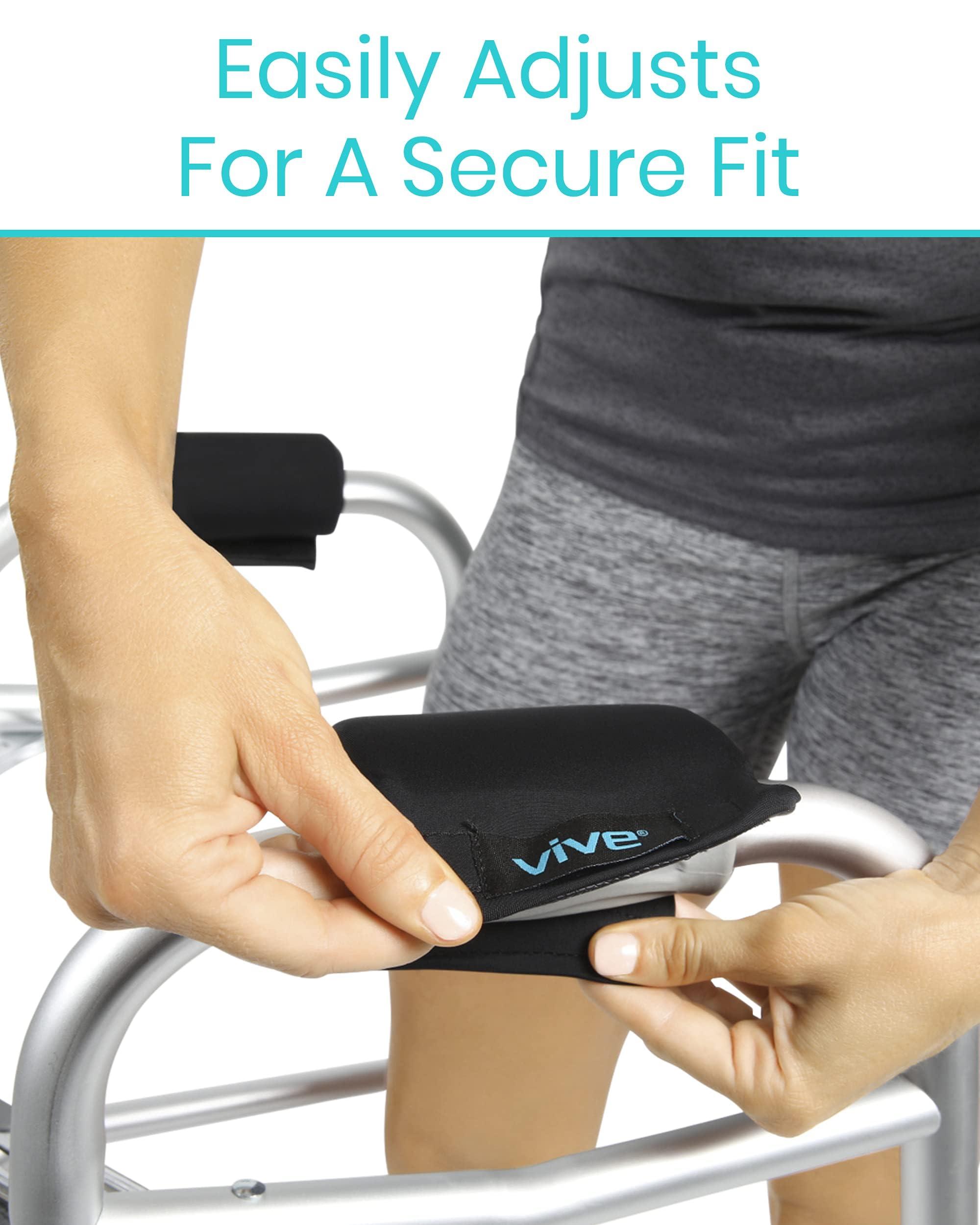 VIVE Walker Padded Hand Grip Covers by Vive - Soft Cushion Padding Medical Accessories for Folding Rolling Walker, Rollator Handle, Senior, Elderly Grippers - Crutch Handle Pads - Mobility.