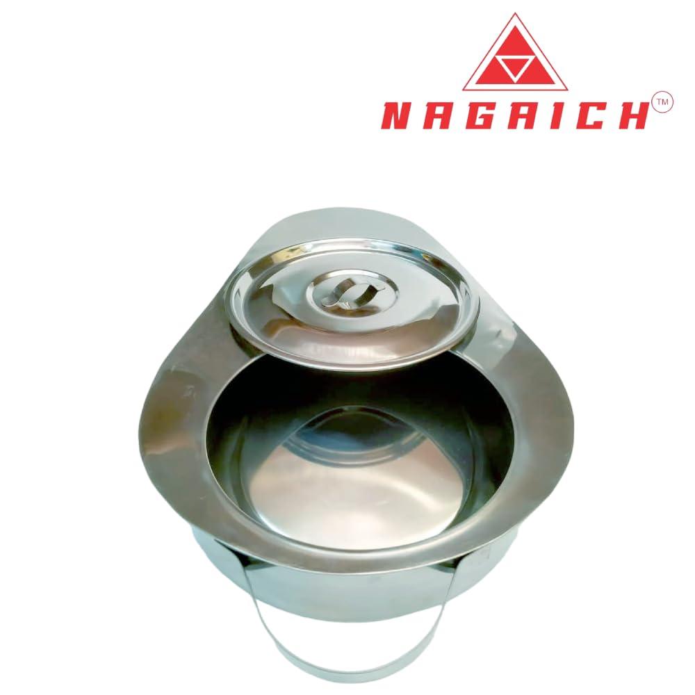 NAGAICH Nagaich Bedpans for Elderly Men, ale Bedpan Heavy Duty Smoothed Countoured for Bed-Bound Patient,Stainless Steel Bed pan for Medical Centers and Home Use stainless steel (pack of 1)