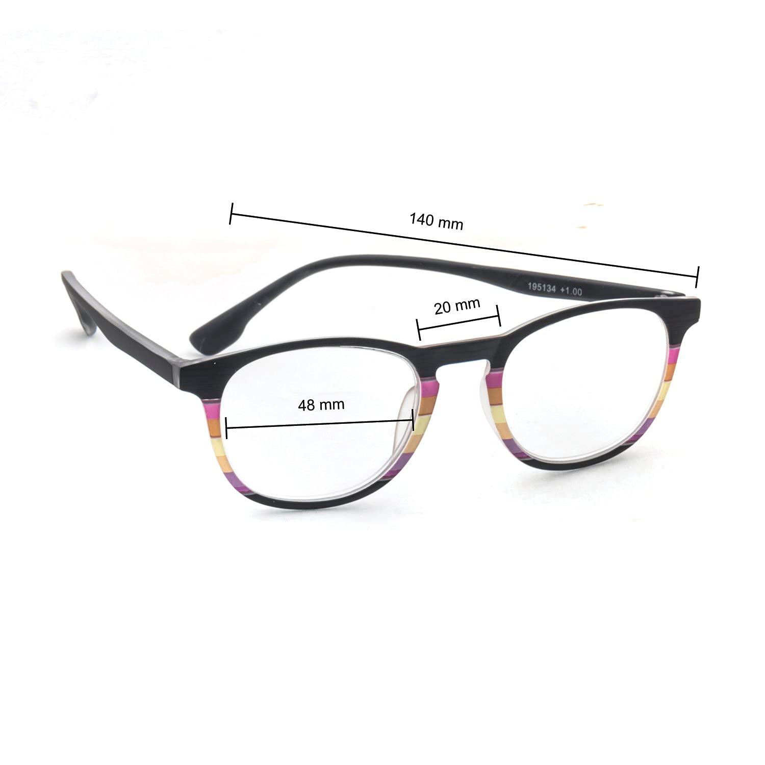 Tiziano Tiziano New Age Reading Glasses with Metal Side (Model: 195134 Black with multi colour +2.75 with Classic Eye shape)
