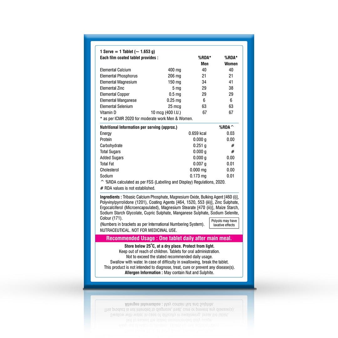 CALCIMAX Calcimax P Tablets With Calcium And Phosphorus To Support Bone Strength And Health, Help Increase Calcium Absorption| 15 Tablets (Pack of 3)