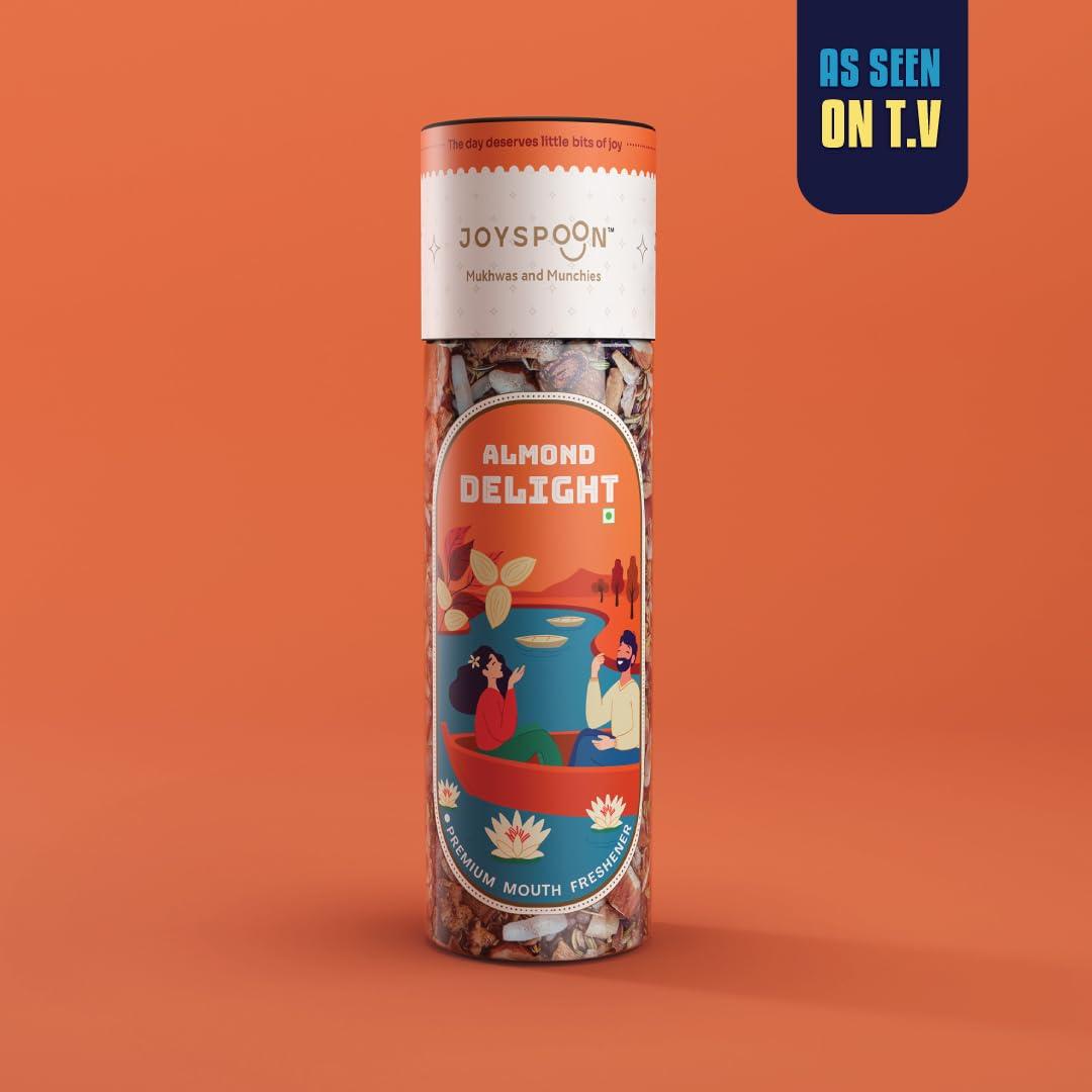 JOY SPOON JOY SPOON Joyspoon Mukhwas Mouth Fresheners (100Gm) | Dry Fruit And Seed Mix Sugar-Free Snacks | Trail Mix | Traditional Mouth Freshner | Almond Delight (Jar)