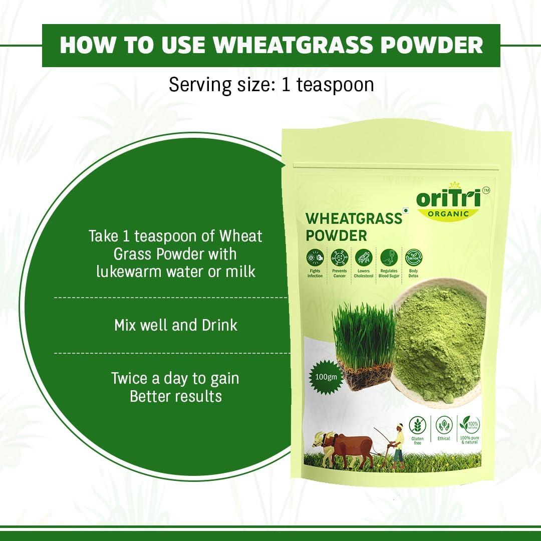 Oritri Organic Oritri Organic Wheat Grass Powder & Spirulina Powder: Nature\'s Powerhouse to Manage Blood Sugar, Immunity, Detox & Reduce Inflammation (Combo Pack)