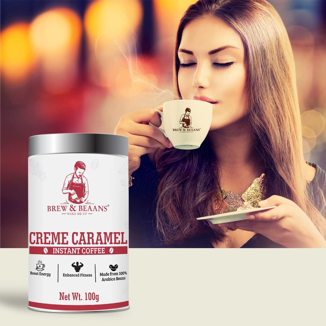 Brew & Beaans Brew & Beaans Caramel Instant Coffee | 100% Arabica Beans | Medium Roasted | 100 Gm Tin Can