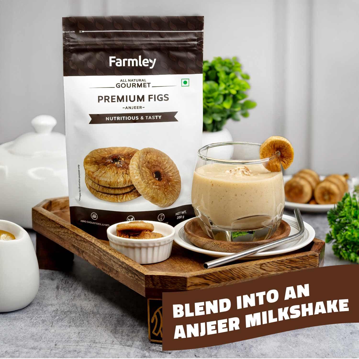 Farmley Farmley Premium Anjeer Dry Fruit | 200g Each | Anjeer, Figs Dry Fruits, Figs, Dried Fig, Dry Figs, Afghani Anjeer, Dry Anjeer, Dried Anjeer, Rich Source of Vitamins Dietary Fiber (Pack of 2)