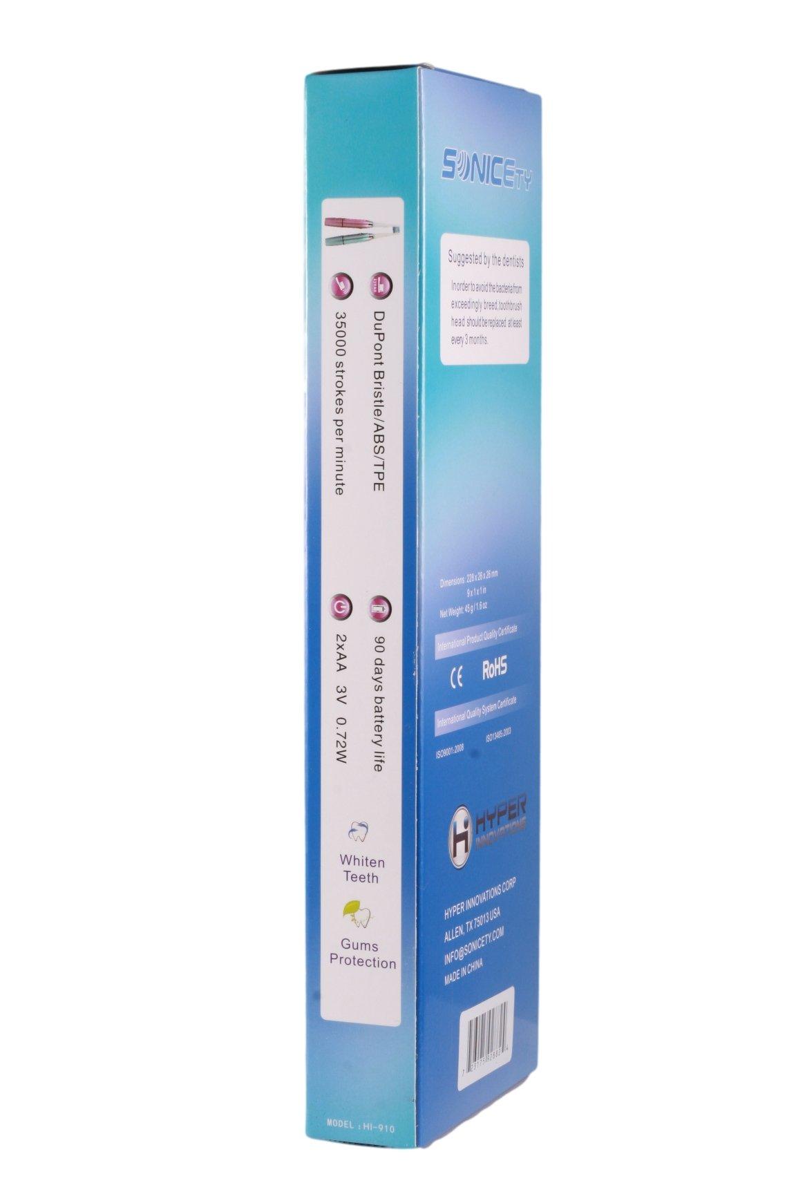 SONICETY Sonicety Electric Toothbrush HI-910 Dream Pink (Value Pack Includes 3 Brushheads)