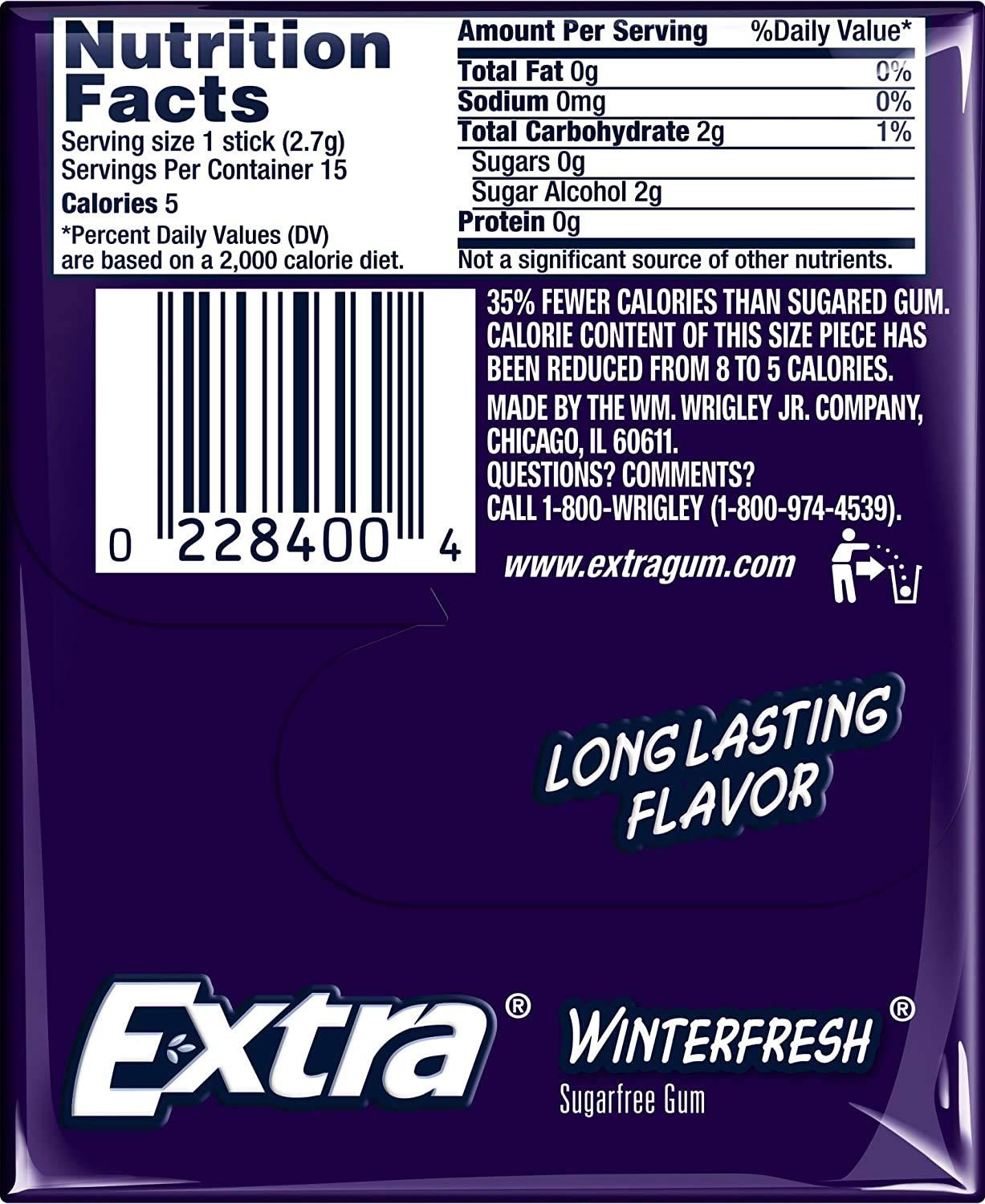 Wrigley's Wrigley's Extra Winterfresh Long Lasting Flavor, 2 x 40.5 g