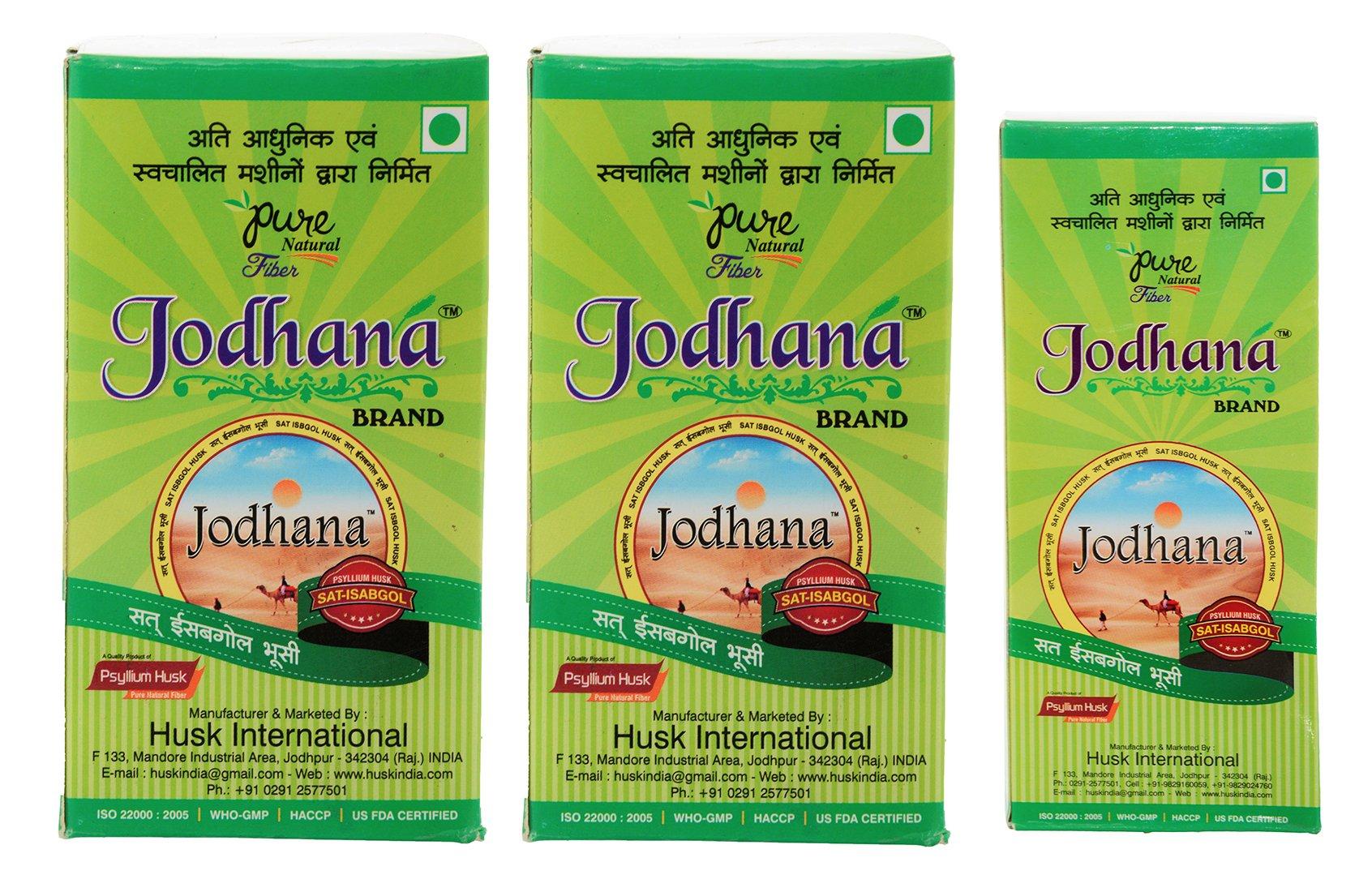 Jodhana Jodhana Psyllium Husk, 500g [Sat-Isabgol] [Pack of 3] [200g x 2 Pcs. & 100g x 1 Pc.]