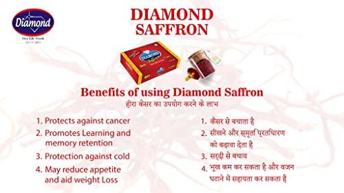 DIAMOND DIAMOND Pure Original Kashmiri Saffron/Kesar/Kumkuma Puvvu | Certified highest Grade A | Saffron for pregnant women, Pooja rituals & Food aroma (2 gm)