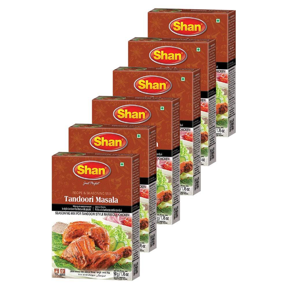 Shan Shan Chicken Tikka Recipe and Seasoning Mix, 6 X 50 g