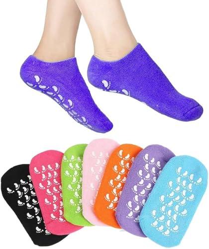 VIBRAL VIBRAL Silicon Socks Heel for Crack (1 Pair) Spa Gel Socks for Women and Men, Feet Protector Crack Heel Repair Socks with Moisturizing Natural Oil and Vitamin E Repair Dry Cracked Feet & Soften Skin