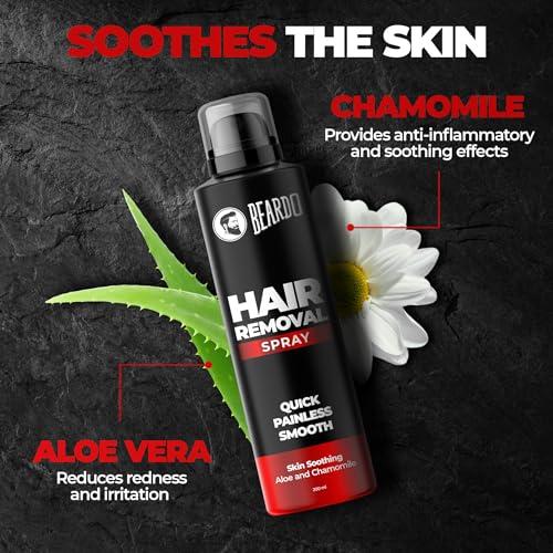 BEARDO Beardo Hair Removal Spray 200ml, Tattoo Shiner Gel 50g (Set of 2)