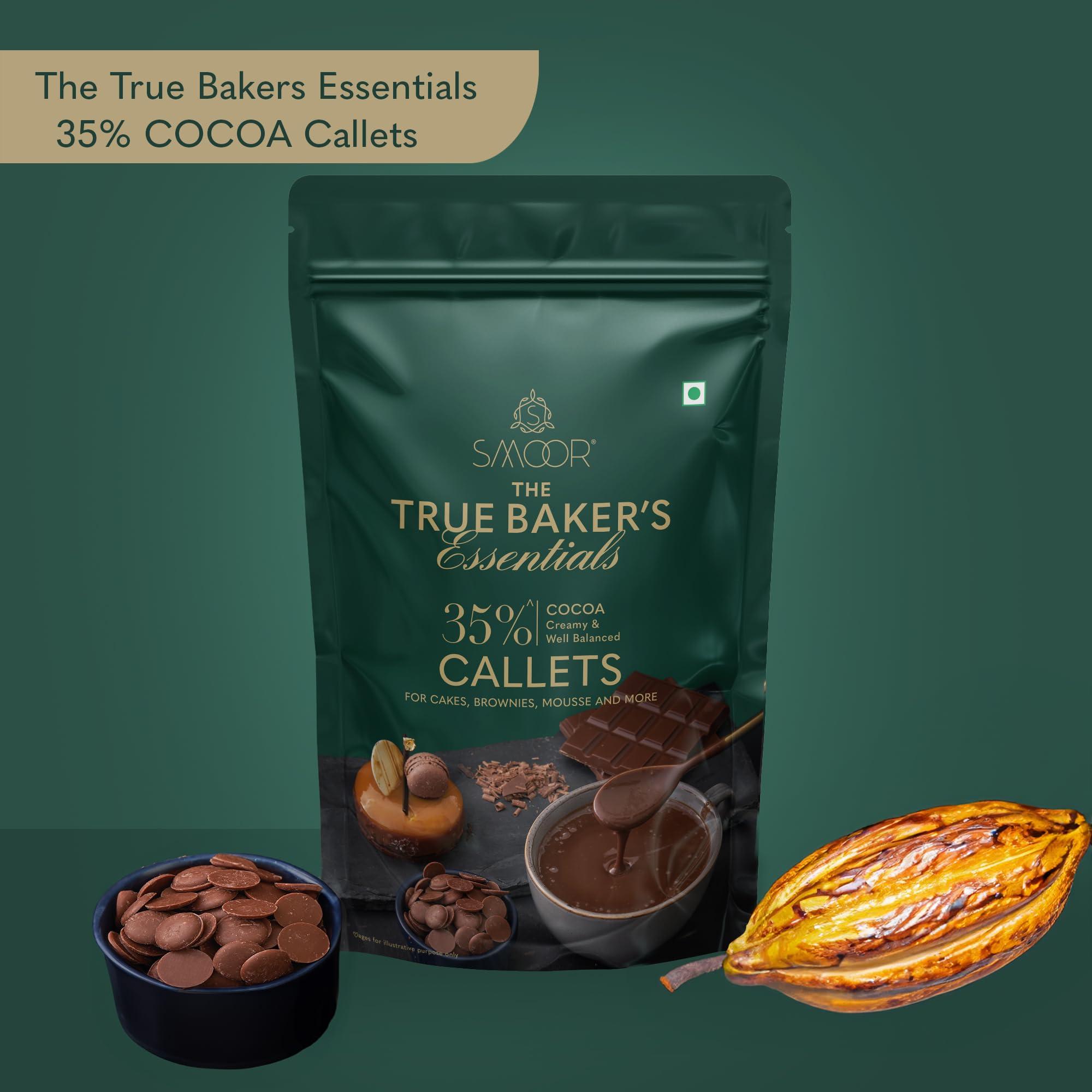 SMOOR SMOOR Premium Milk Couverture Chocolate Baking Callets | 35% Cocoa True Baker\'s Artisanal Chocolate Callets | Perfect for Rakhi, Baking & Chocolate Making | 500gm - Pack of 1