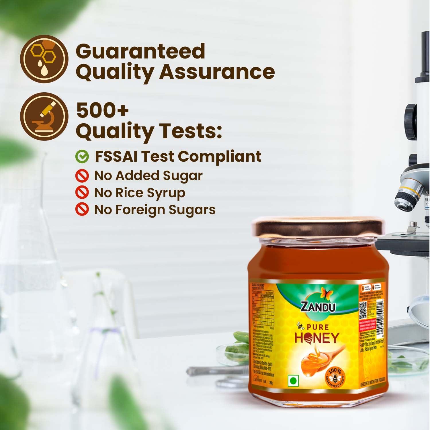 Zandu Zandu Pure Honey with Cinnamon, Green Tea & Lemon, 100% Purity, No Added Sugar, 250g