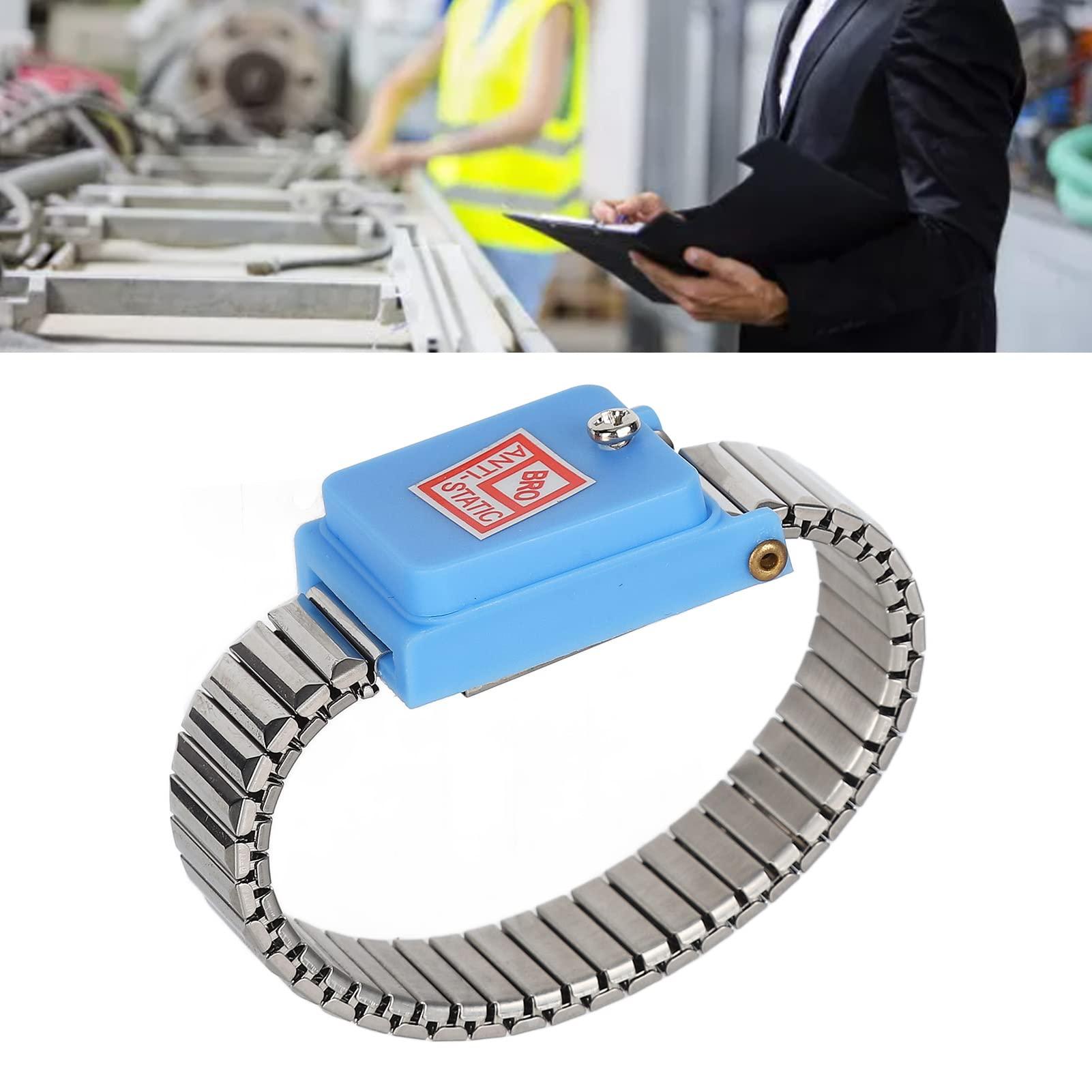 Xinrub No Static Bracelets, Elastic Stainless Steel Insulating Layer Cordless ESD Wristband for Electronic Maintenance for Factory Workshop for Phone Repair
