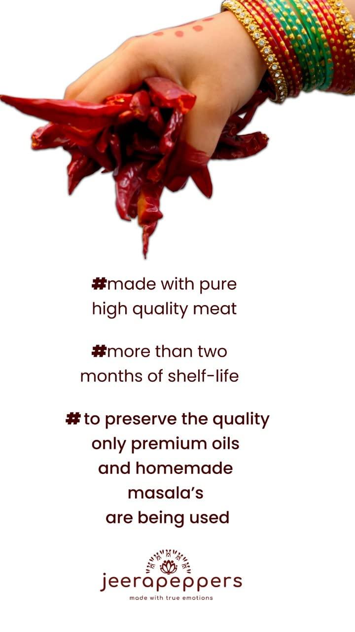 jeerapeppers JEERAPEPPERS Boneless Chicken pickle-850gms/ Home Made Non-Veg Pickles/ Andhra Spicy Non-Veg Pickles