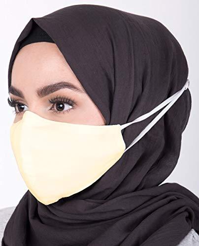 Silk Route Tendor Yellow Hijab Friendly Button Cloth Mask