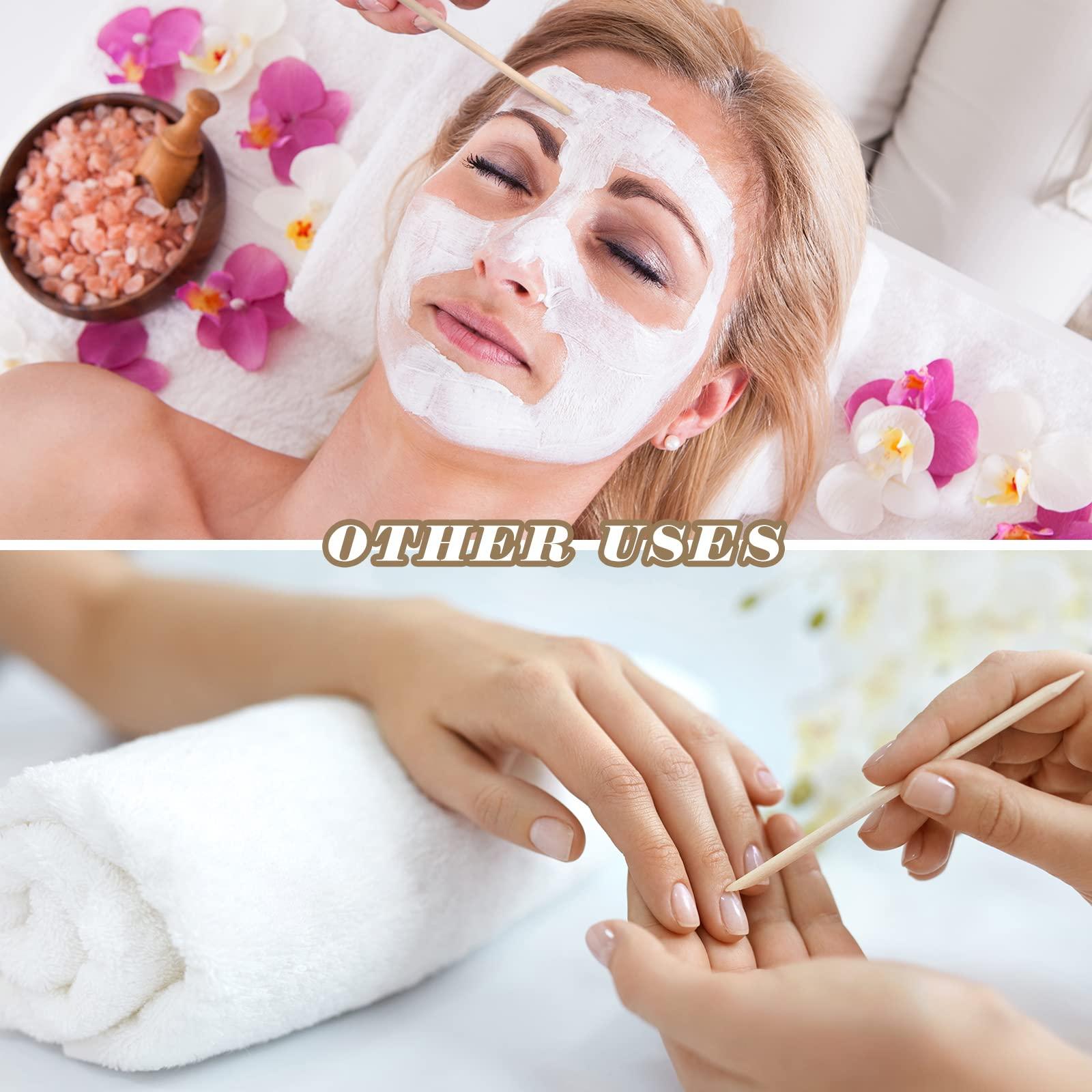 Demissle 400 Pack Eye Brow Wooden Wax Sticks Mini Waxing Applicator Sticks Lip Nose Eyebrow Waxing Sticks Wood Craft Small Wax Applicator Facial Hair Wax Spatula for Home Spa Hair Removal and Smooth Skin Use