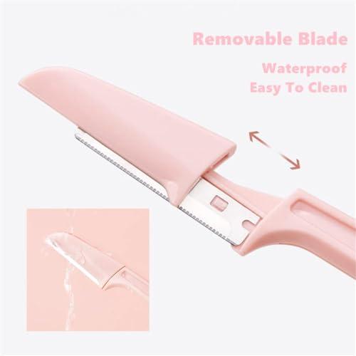 KIRA KIRA Folding Eyebrow Razor With Micro-Guard Blade Used For Face Dermaplane Razors, Shaver, Facial Hair Removal And Multipurpose Dermaplaning Tool For Exfoliating For Men & Women (Pack OF 3)