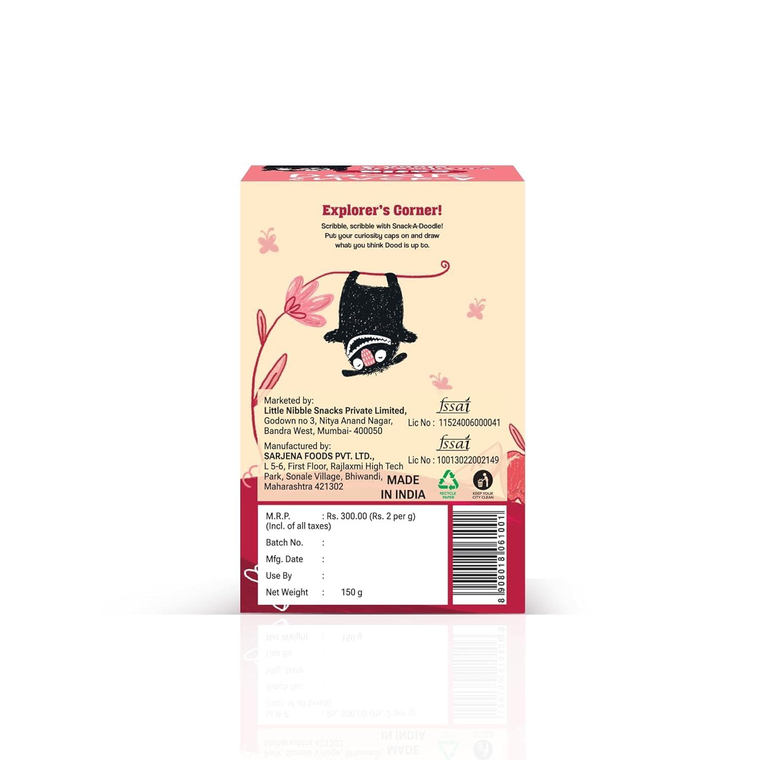 SNACK-A-DOODLE SNACK-A-DOODLE Banana Choco Chip Bites, Mango Pineapple & Strawberry Apple Bites I Healthy Snacks For Kids I 100% Natural I Perfect Snack for Tiifin I Travel Friendly I 150 grams