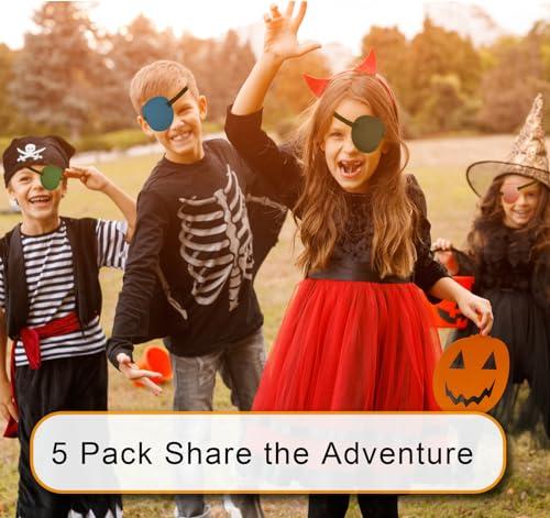 Vandorla 5PCS Eye Patch, Super Soft Eye Patches, Adjustable Medical Eye Patch for Adults and Kids, Amblyopia Lazy Eye Patches for Left or Right Eyes, 5 Colors